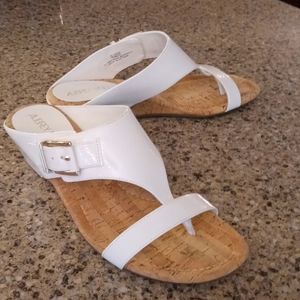 White wedge sandals. Perfect for spring.